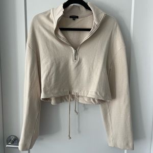 Cream cropped sweatshirt from dynamite!!